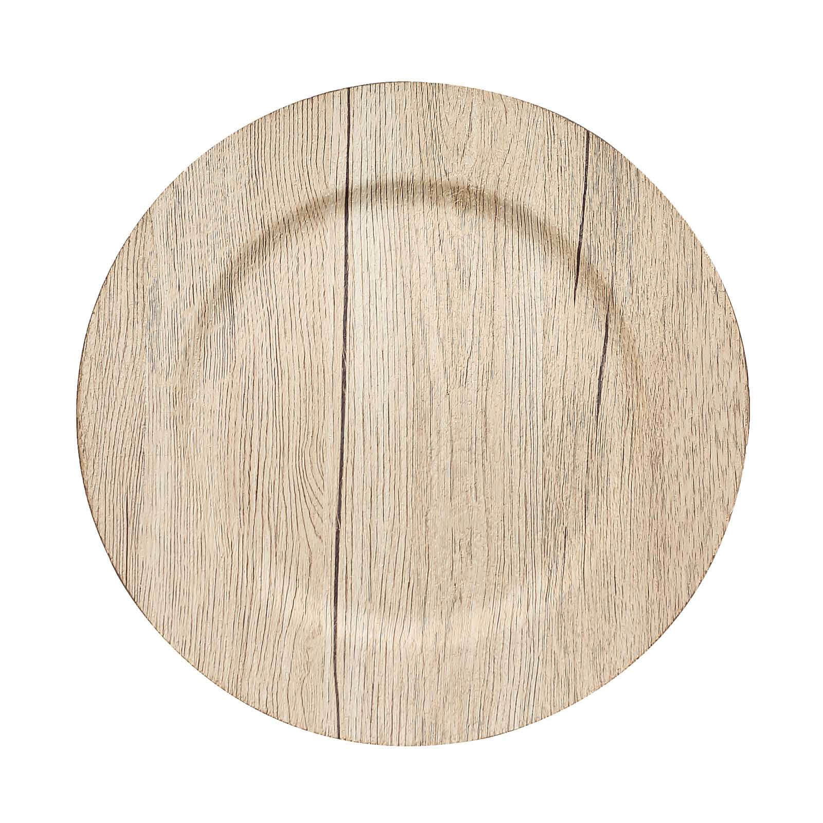 6-Pack Plastic Charger Plates 13" Round Natural with Faux Wood Finish - Rustic Boho Chic Dinner Party Charger Tableware - Image 7